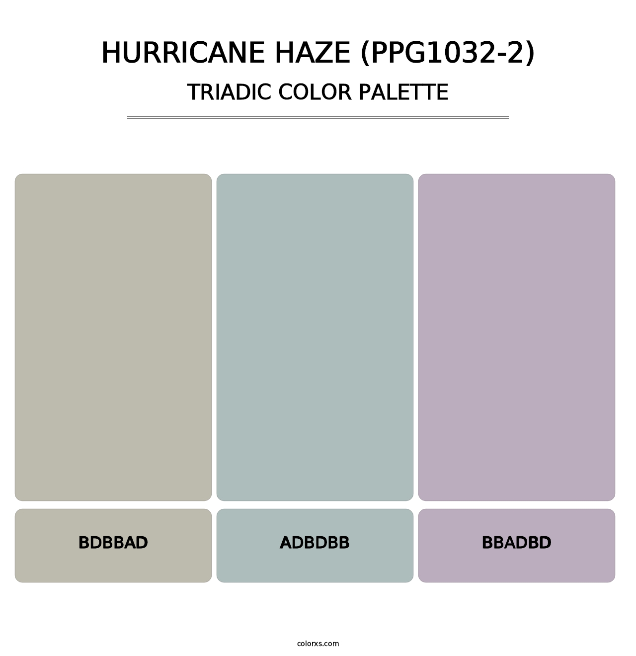 Hurricane Haze (PPG1032-2) - Triadic Color Palette