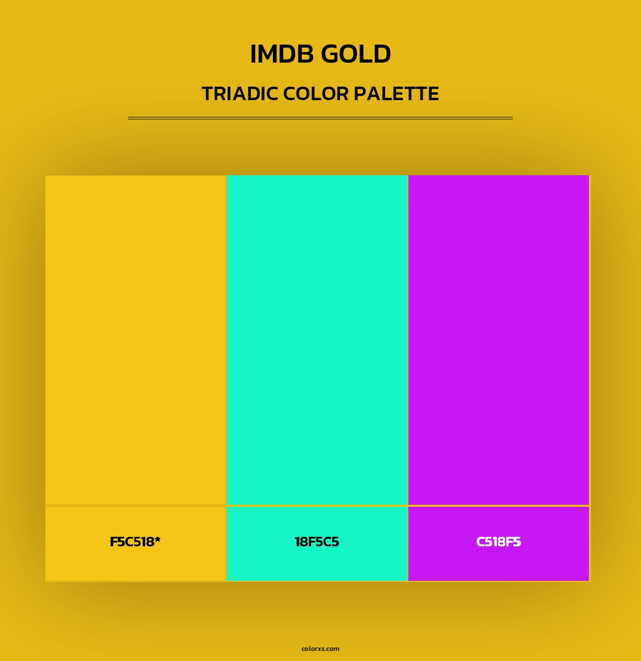 IMDb Gold - Triadic Color Palette