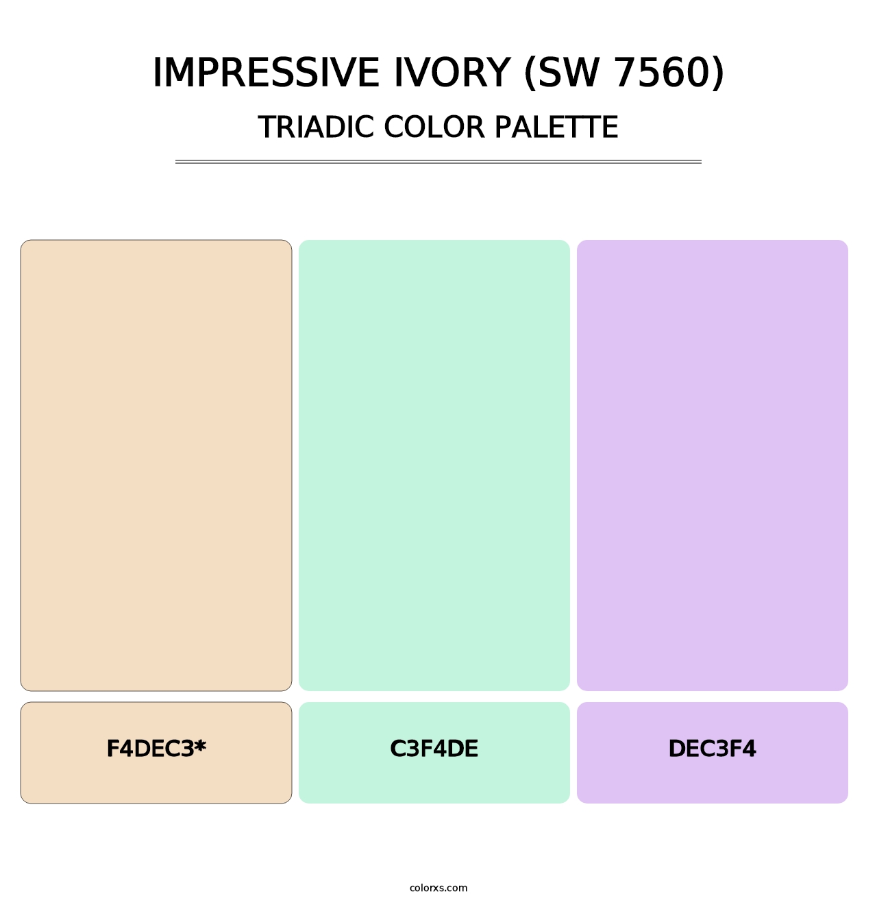 Impressive Ivory (SW 7560) - Triadic Color Palette