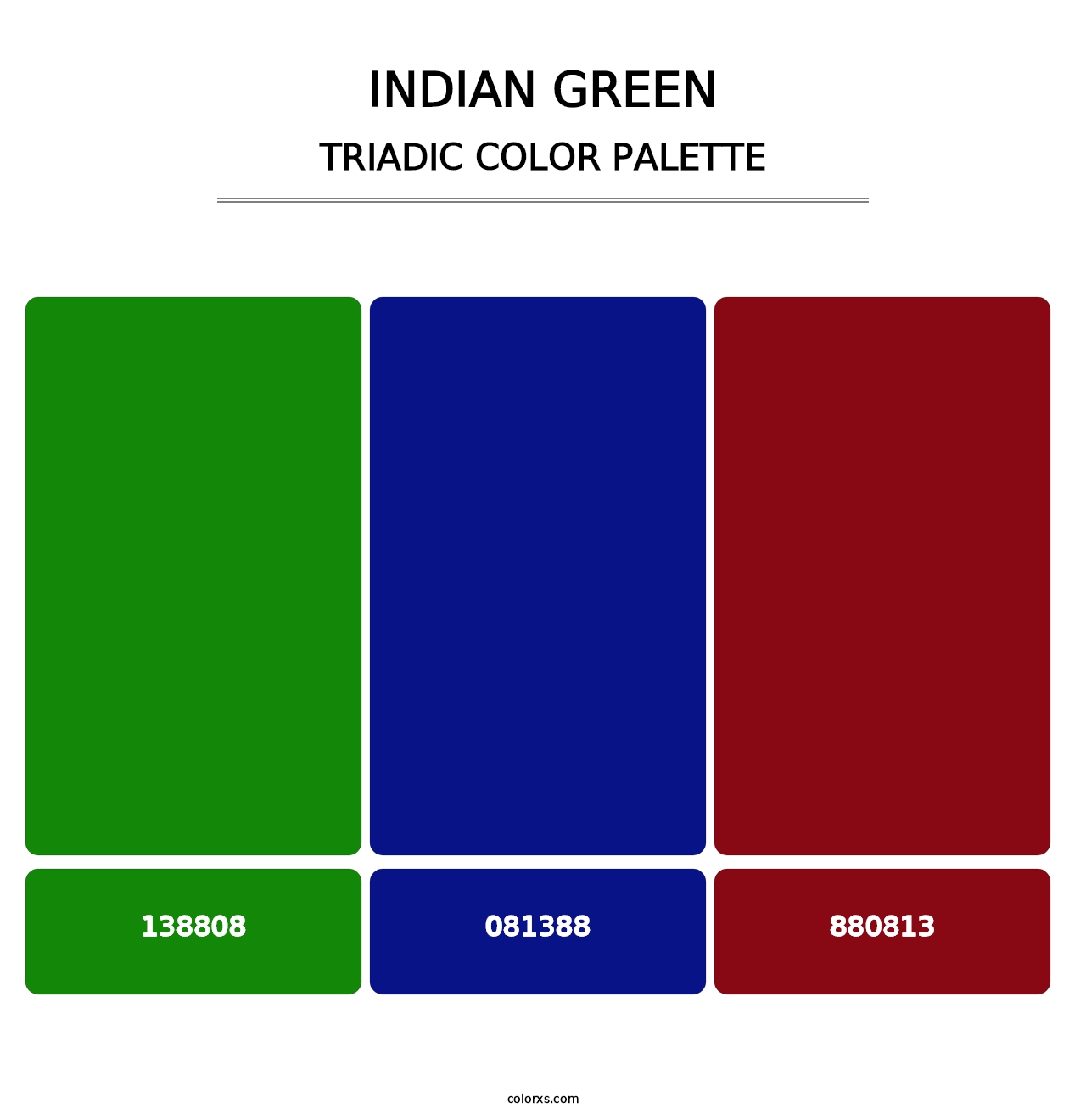 Indian Green - Triadic Color Palette