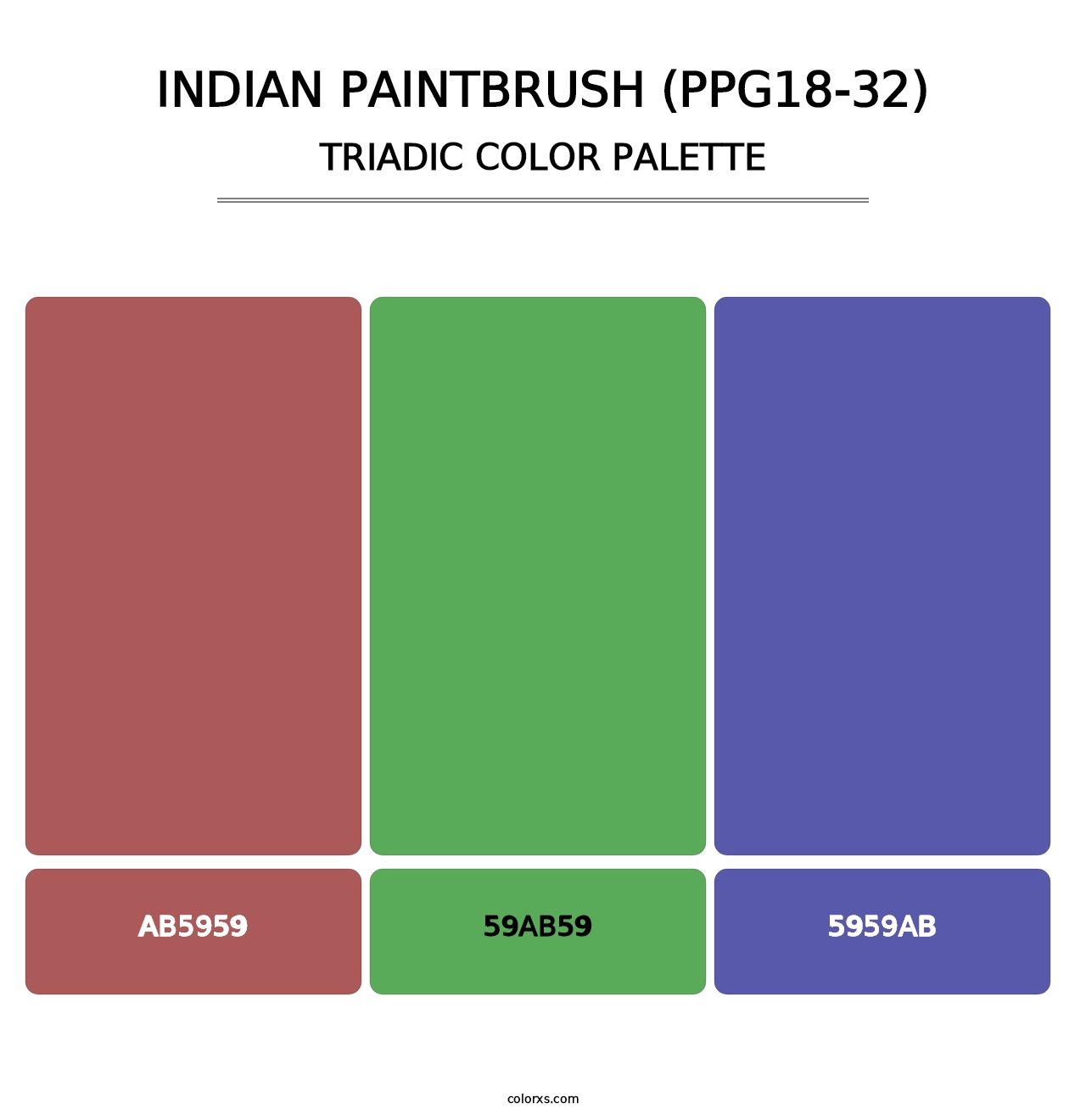 Indian Paintbrush (PPG18-32) - Triadic Color Palette