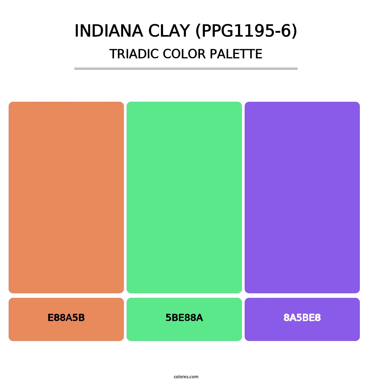 Indiana Clay (PPG1195-6) - Triadic Color Palette