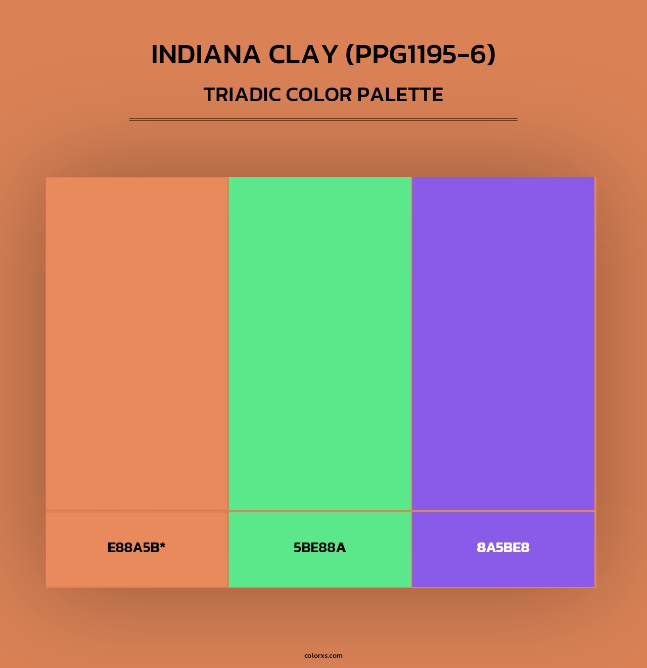 Indiana Clay (PPG1195-6) - Triadic Color Palette