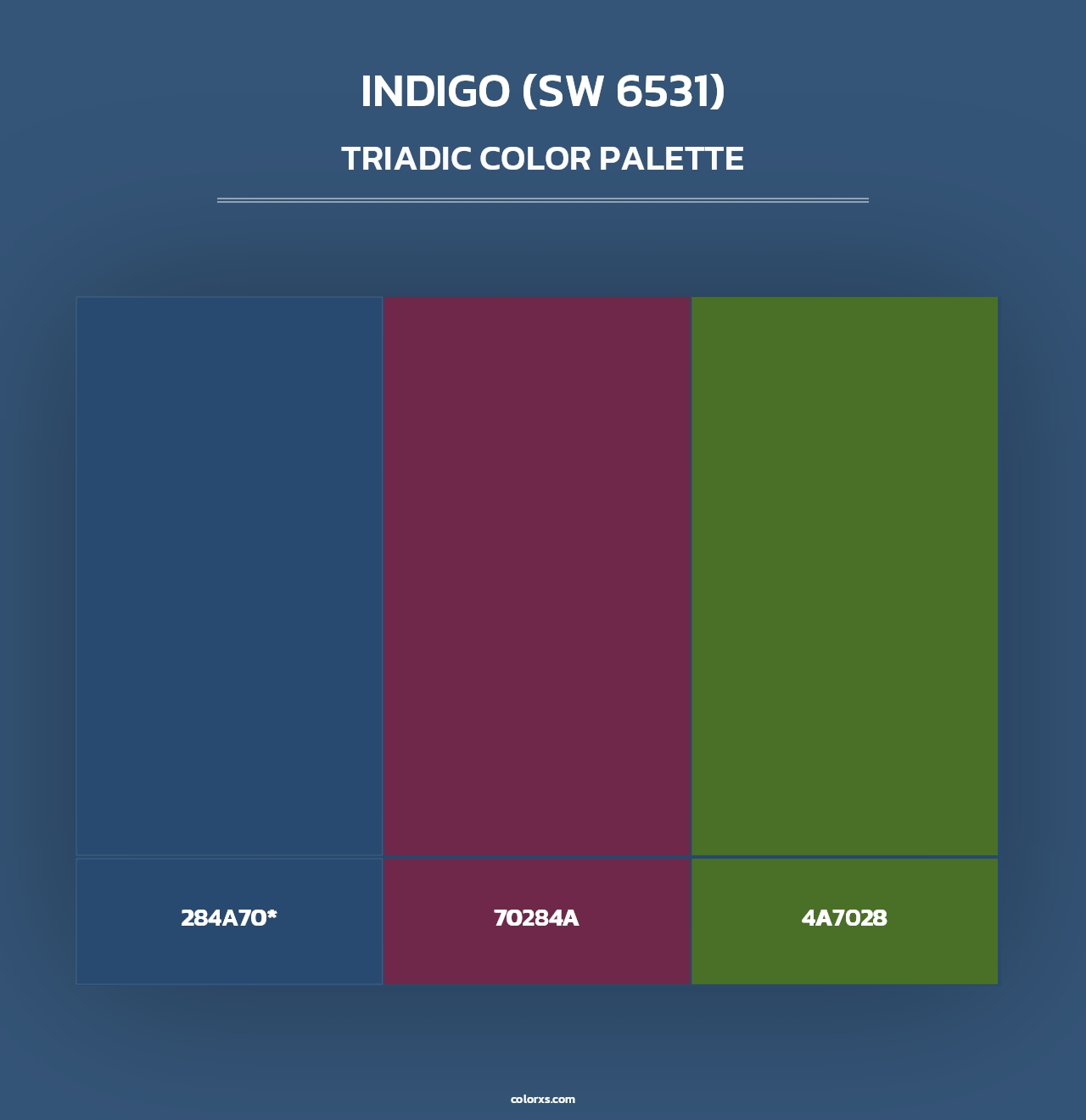 Indigo (SW 6531) - Triadic Color Palette