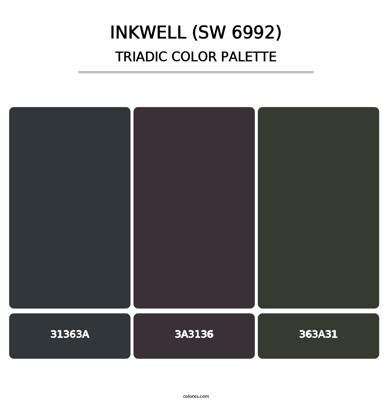Inkwell (SW 6992) - Triadic Color Palette