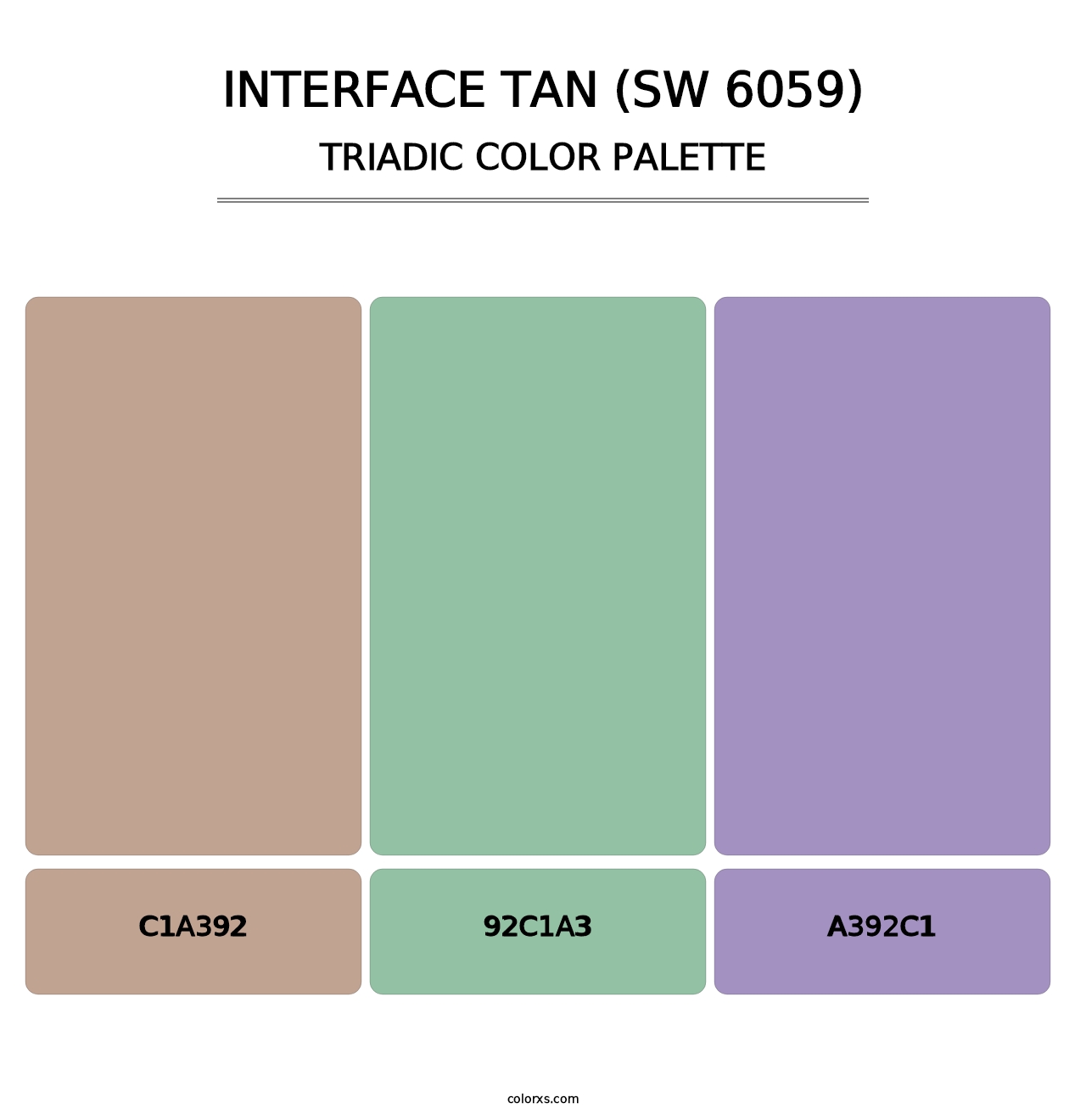 Interface Tan (SW 6059) - Triadic Color Palette