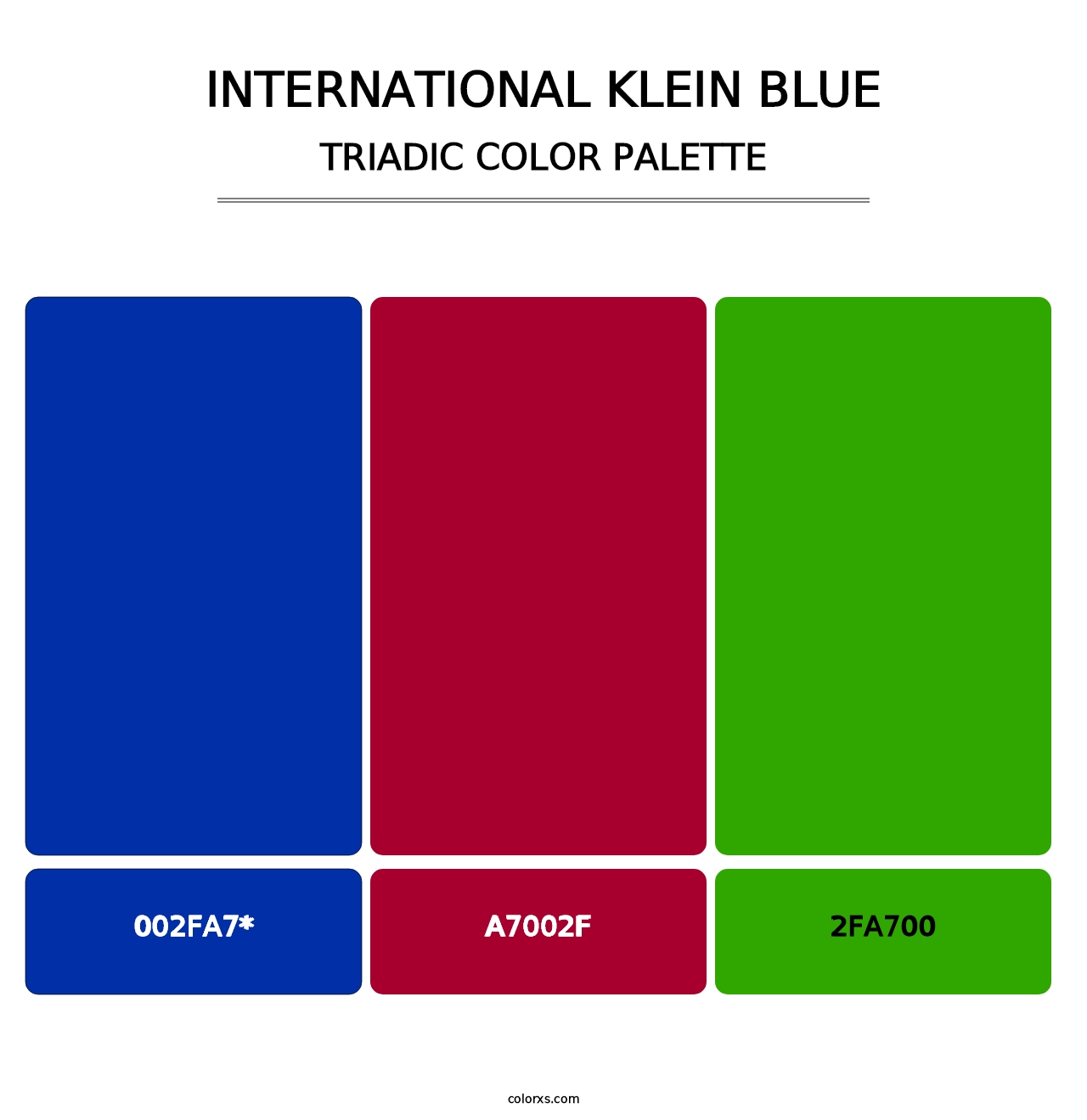 International Klein Blue - Triadic Color Palette