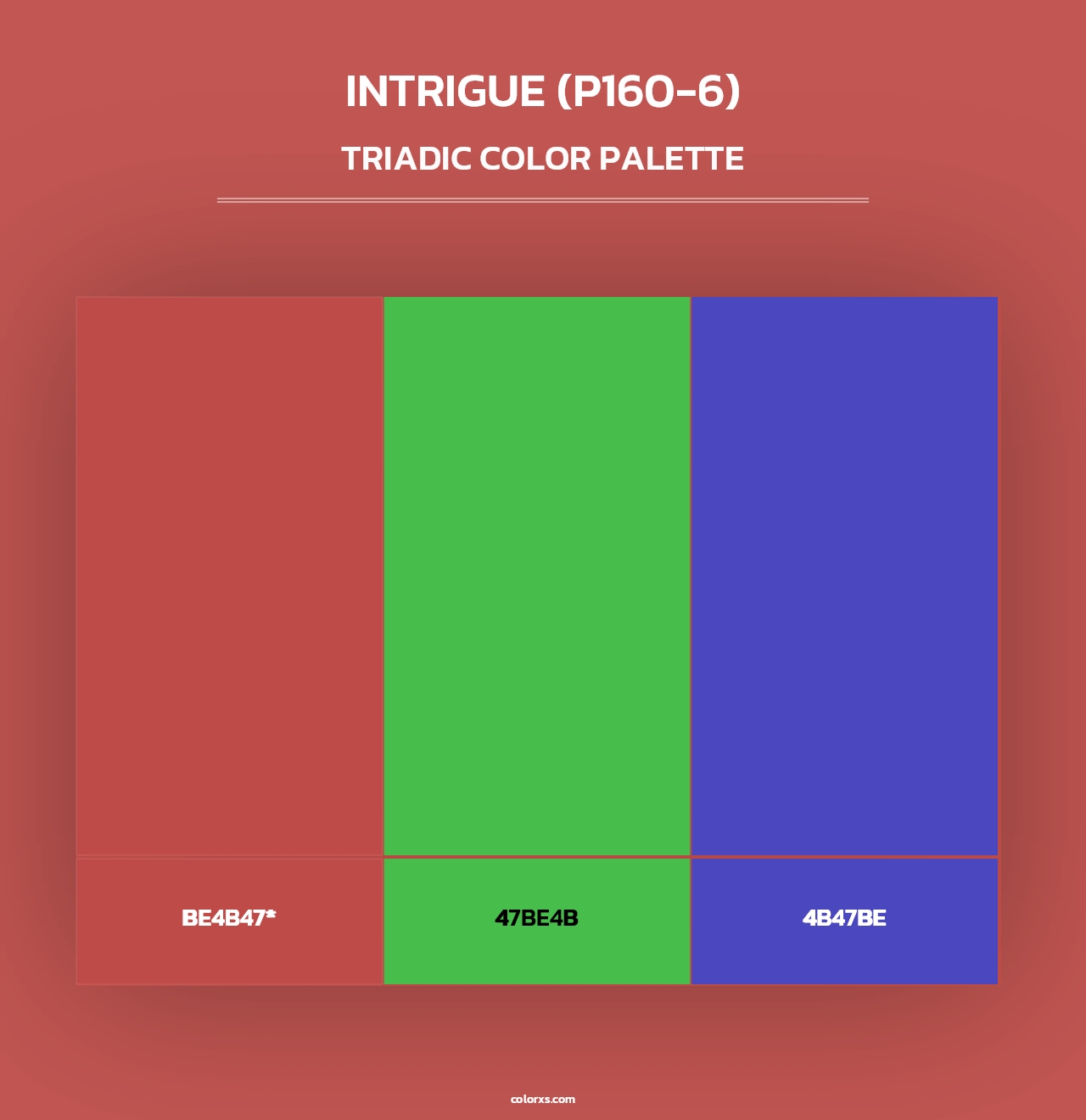 Intrigue (P160-6) - Triadic Color Palette