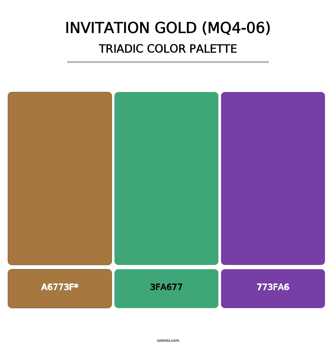 Invitation Gold (MQ4-06) - Triadic Color Palette
