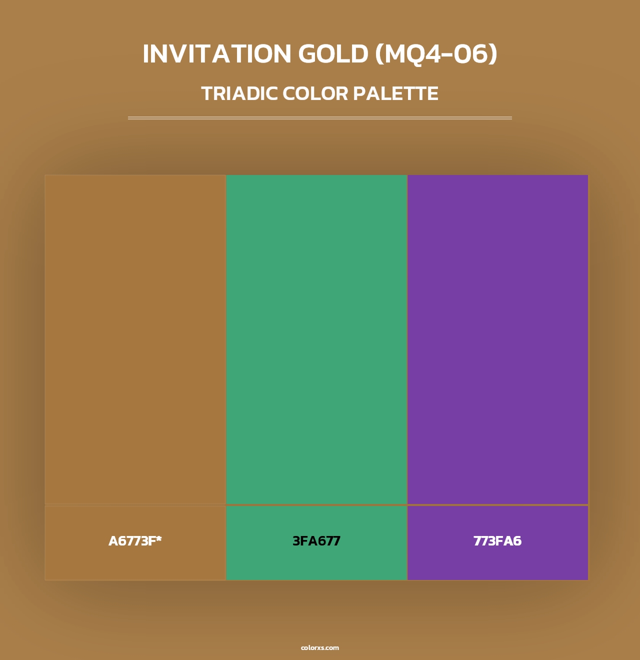 Invitation Gold (MQ4-06) - Triadic Color Palette