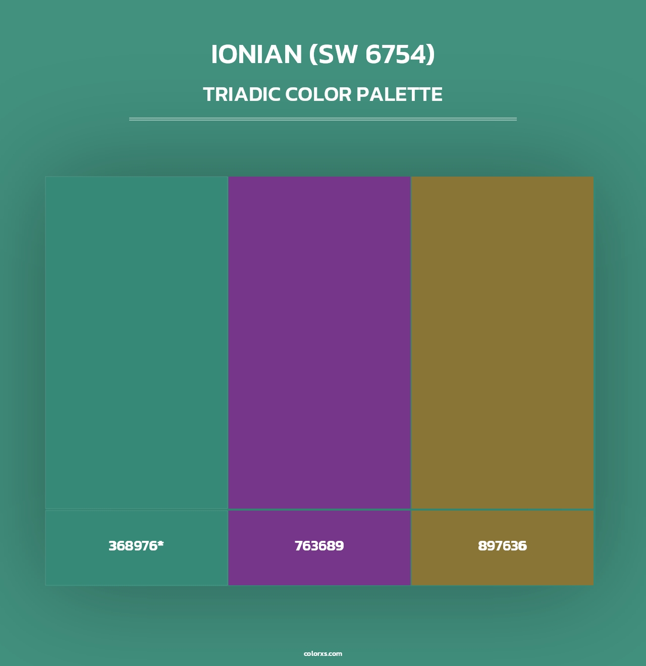 Ionian (SW 6754) - Triadic Color Palette