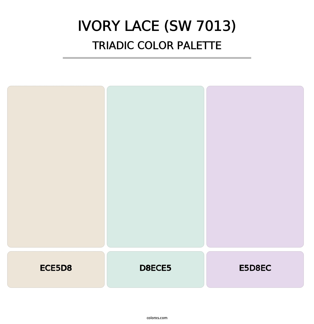 Ivory Lace (SW 7013) - Triadic Color Palette