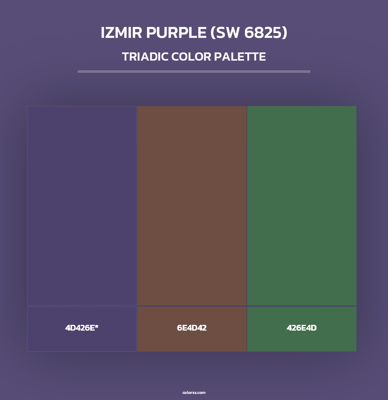 Izmir Purple (SW 6825) - Triadic Color Palette