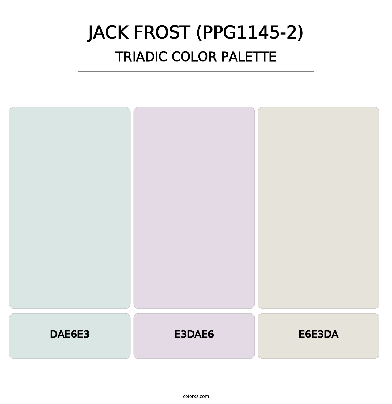 Jack Frost (PPG1145-2) - Triadic Color Palette