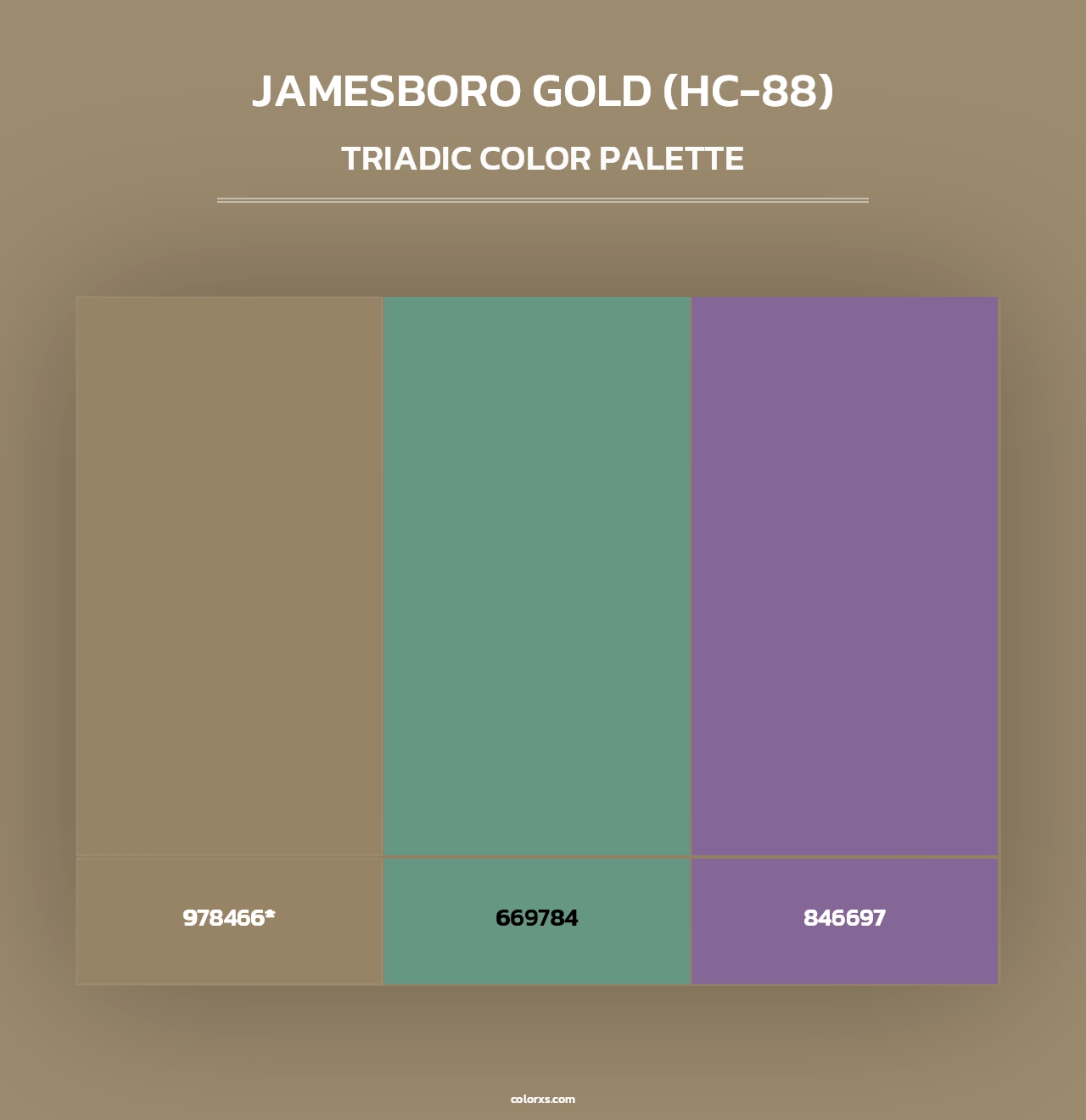 Jamesboro Gold (HC-88) - Triadic Color Palette