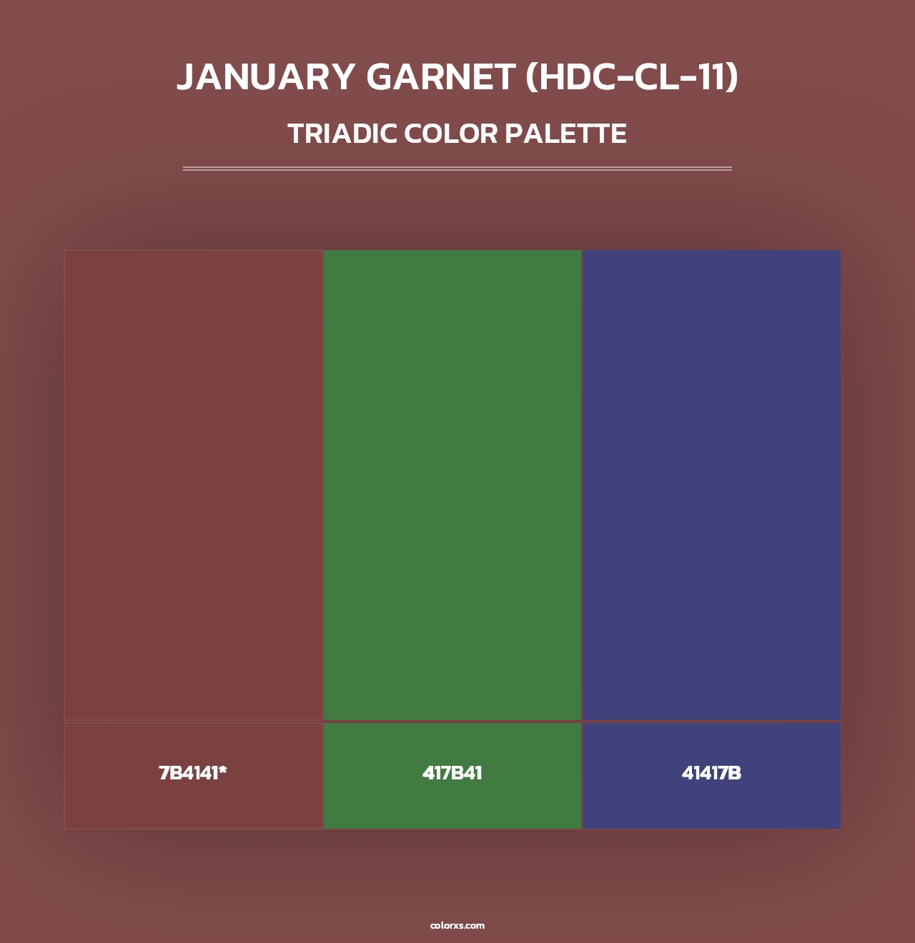 January Garnet (HDC-CL-11) - Triadic Color Palette