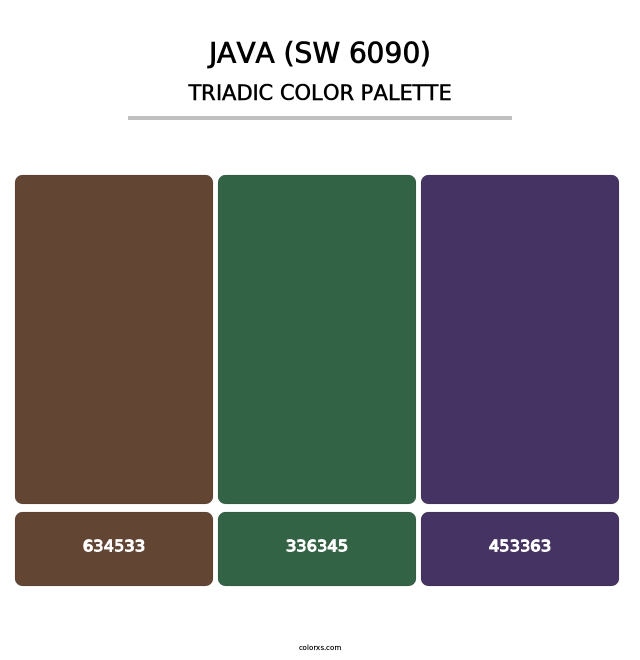 Java (SW 6090) - Triadic Color Palette