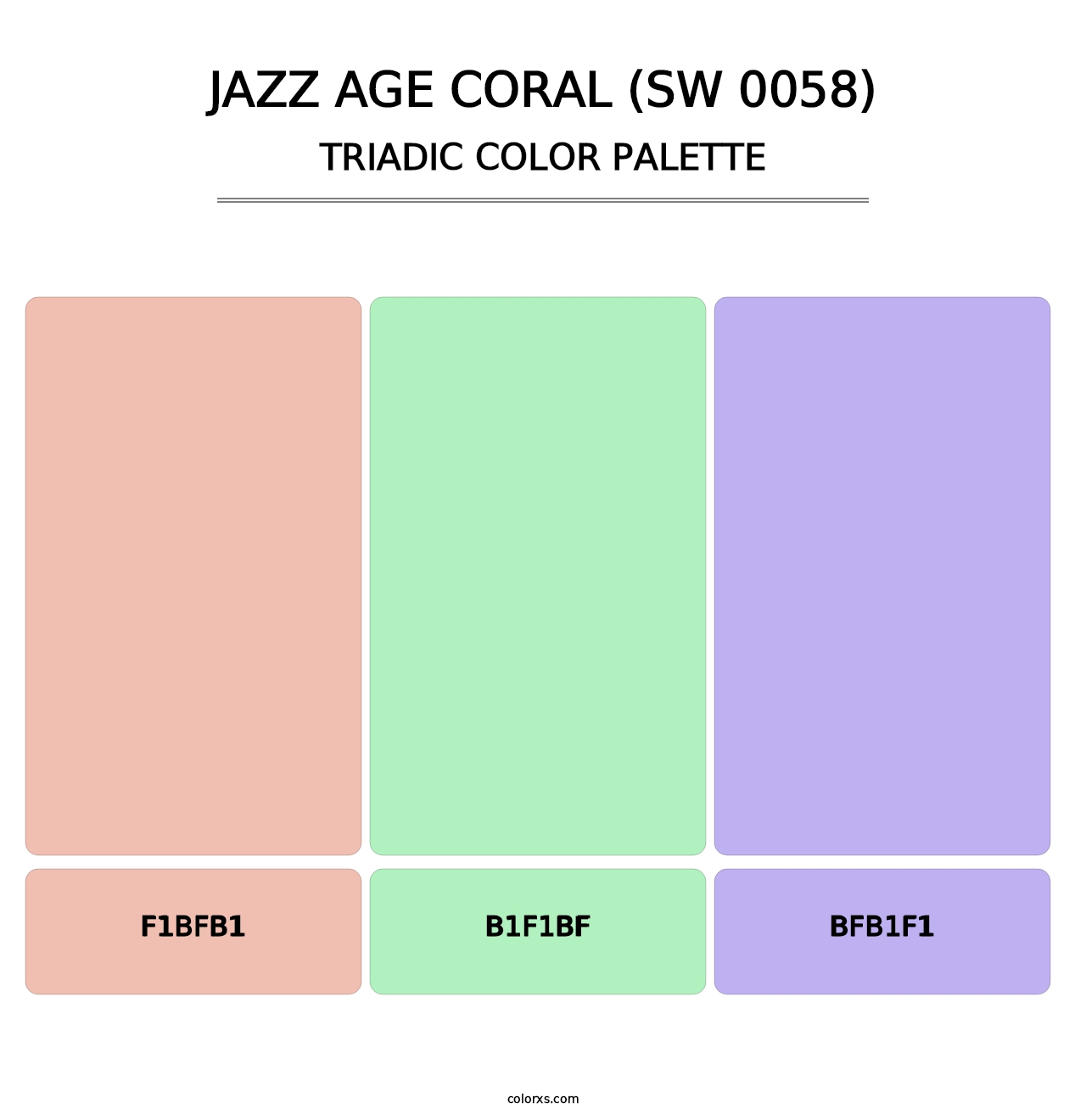 Jazz Age Coral (SW 0058) - Triadic Color Palette