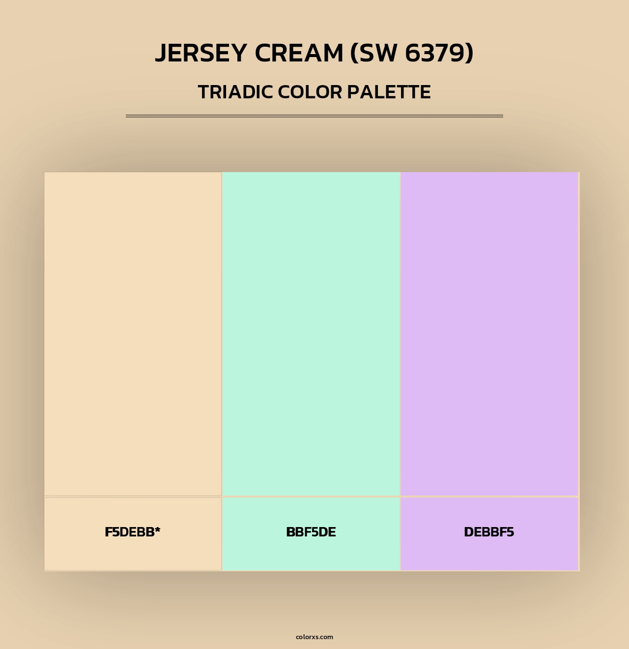 Jersey Cream (SW 6379) - Triadic Color Palette