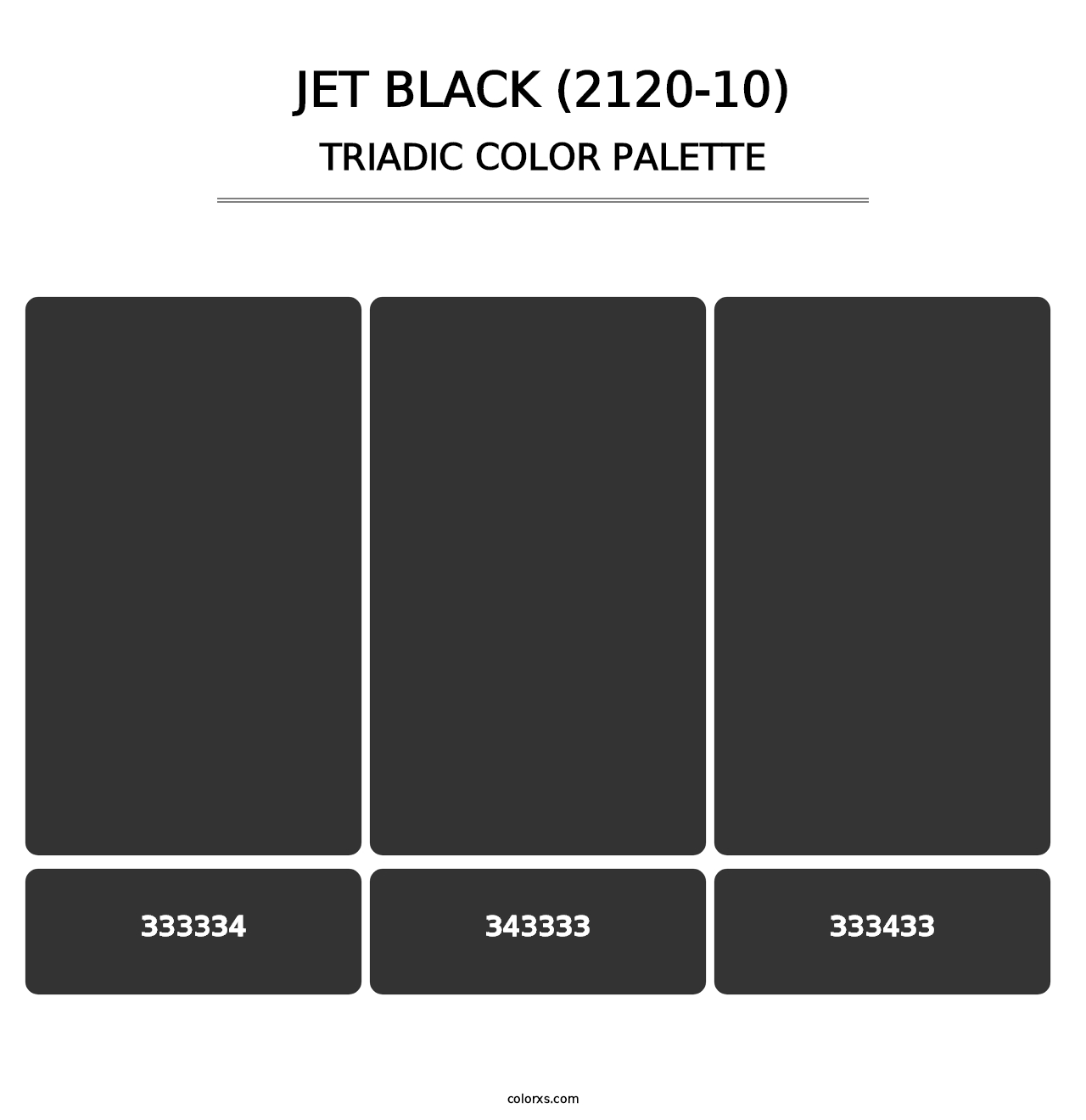 Jet Black (2120-10) - Triadic Color Palette