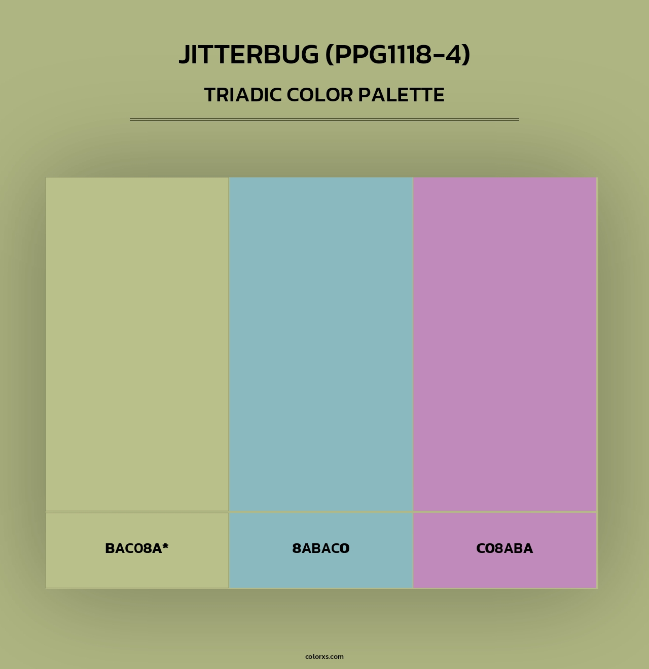 Jitterbug (PPG1118-4) - Triadic Color Palette