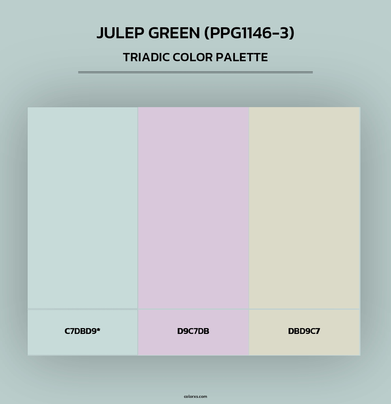 Julep Green (PPG1146-3) - Triadic Color Palette