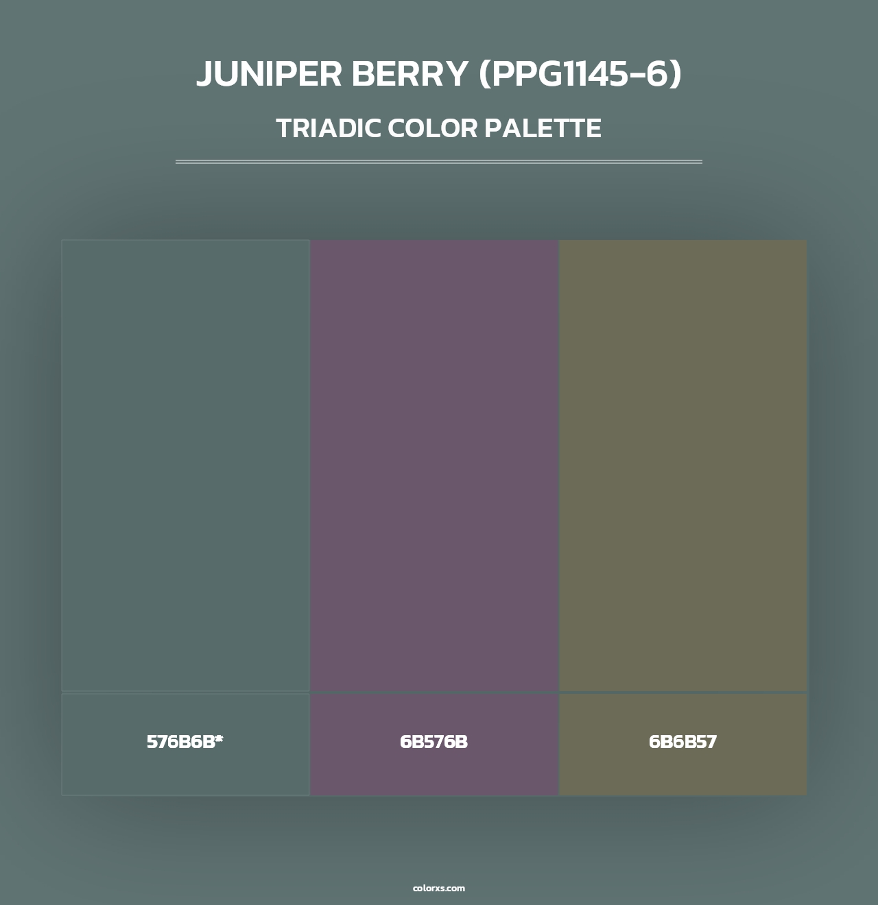 Juniper Berry (PPG1145-6) - Triadic Color Palette