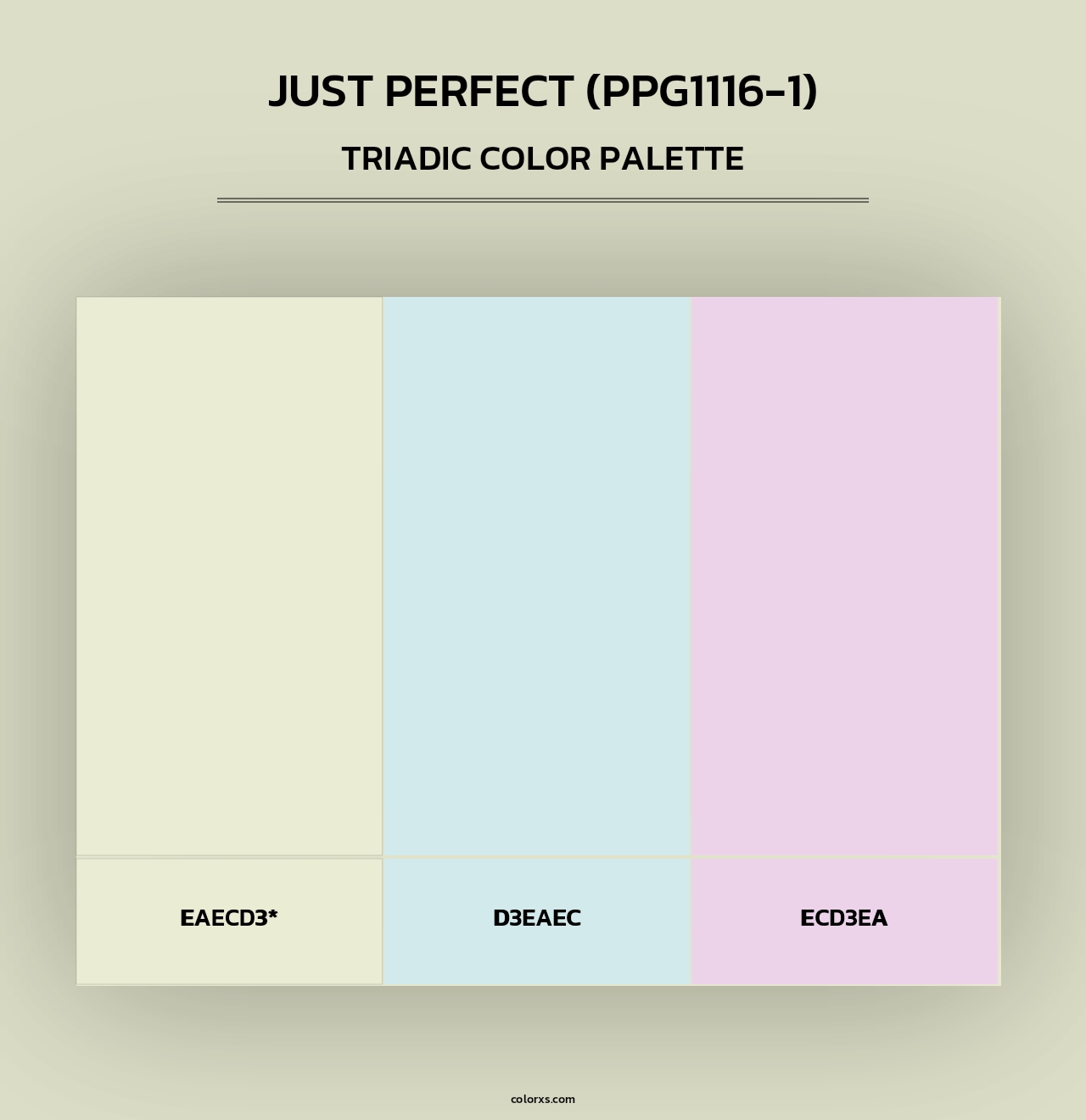 Just Perfect (PPG1116-1) - Triadic Color Palette