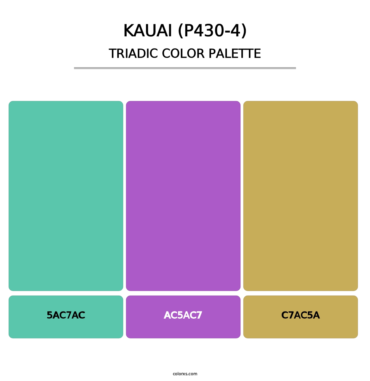 Kauai (P430-4) - Triadic Color Palette