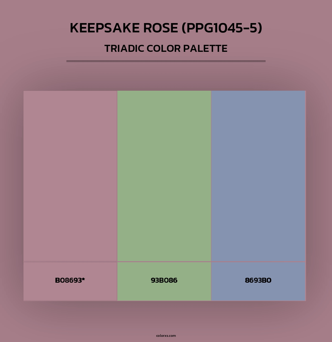 Keepsake Rose (PPG1045-5) - Triadic Color Palette