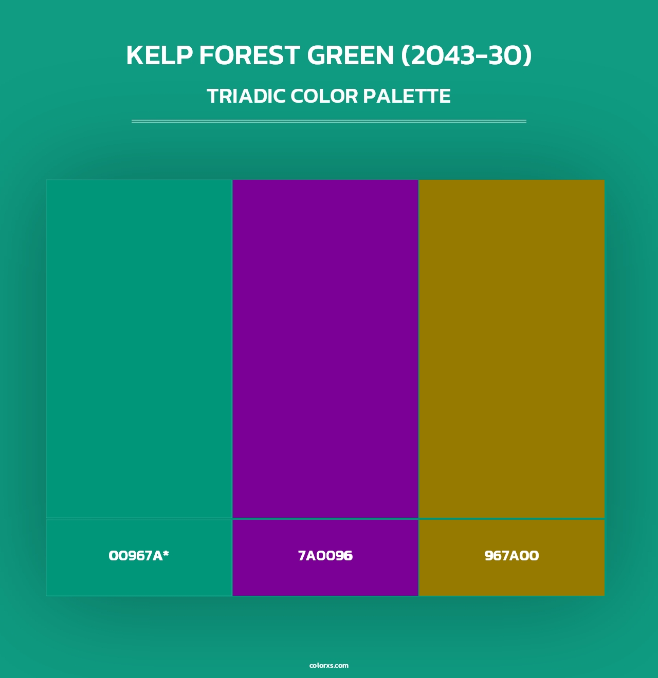 Kelp Forest Green (2043-30) - Triadic Color Palette
