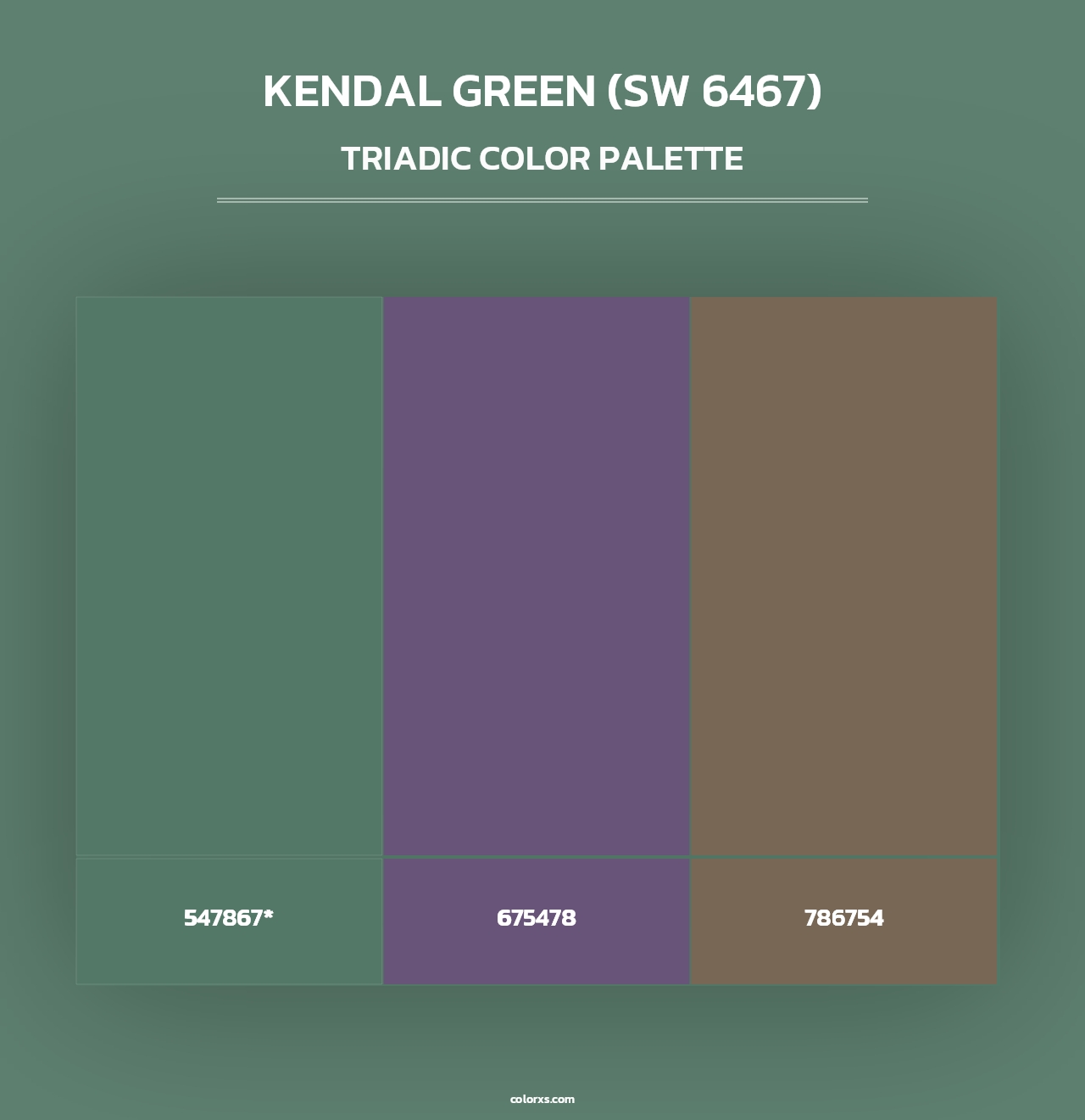Kendal Green (SW 6467) - Triadic Color Palette