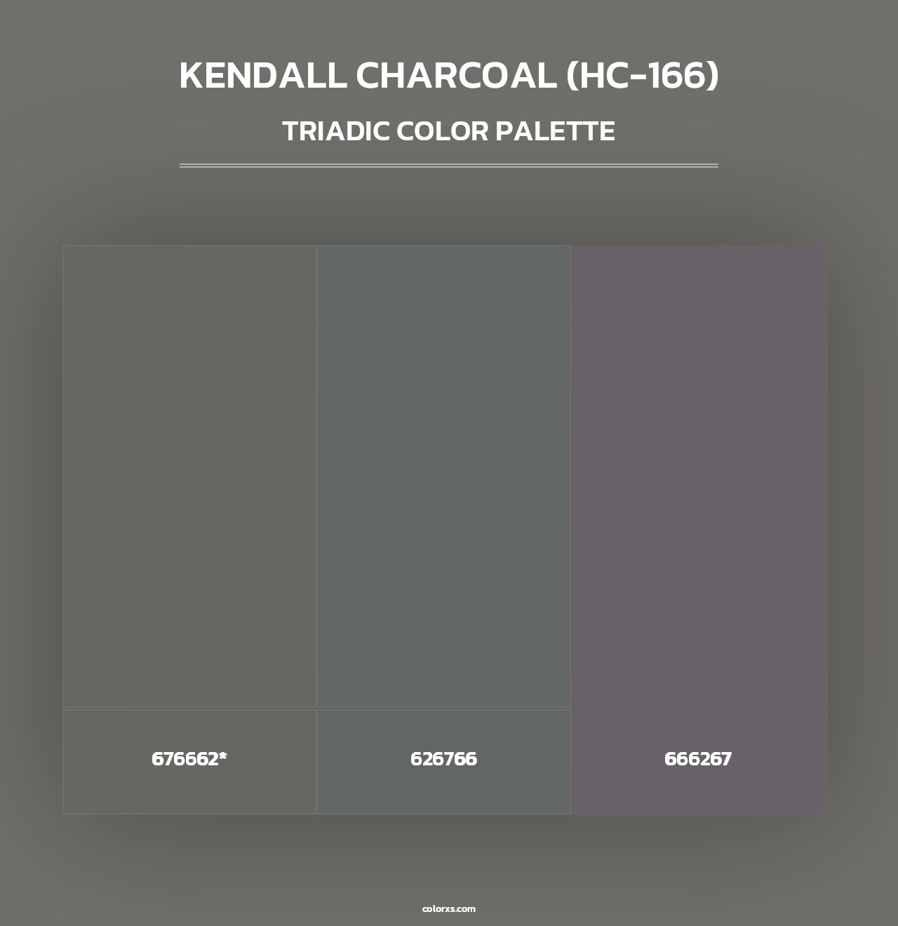 Kendall Charcoal (HC-166) - Triadic Color Palette