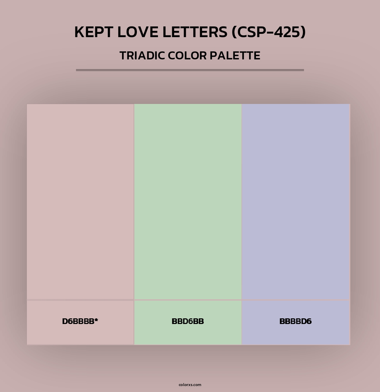 Kept Love Letters (CSP-425) - Triadic Color Palette