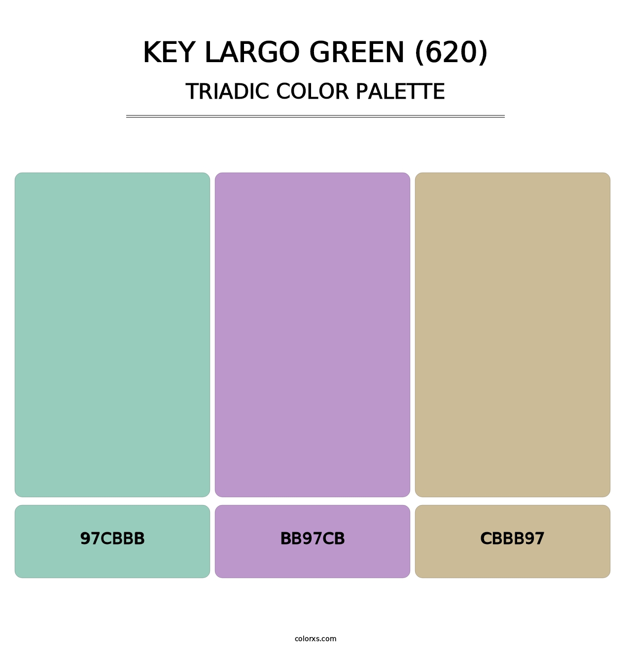 Key Largo Green (620) - Triadic Color Palette