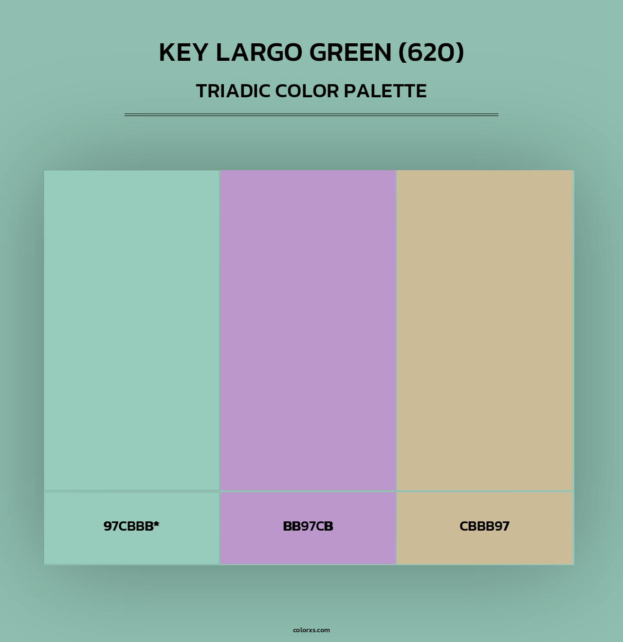 Key Largo Green (620) - Triadic Color Palette