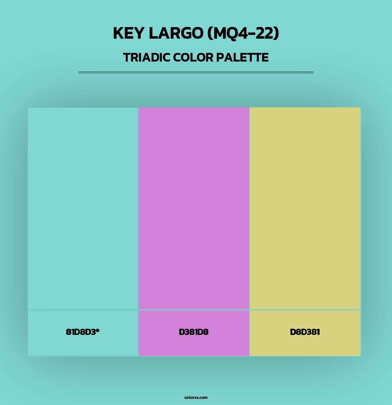Key Largo (MQ4-22) - Triadic Color Palette