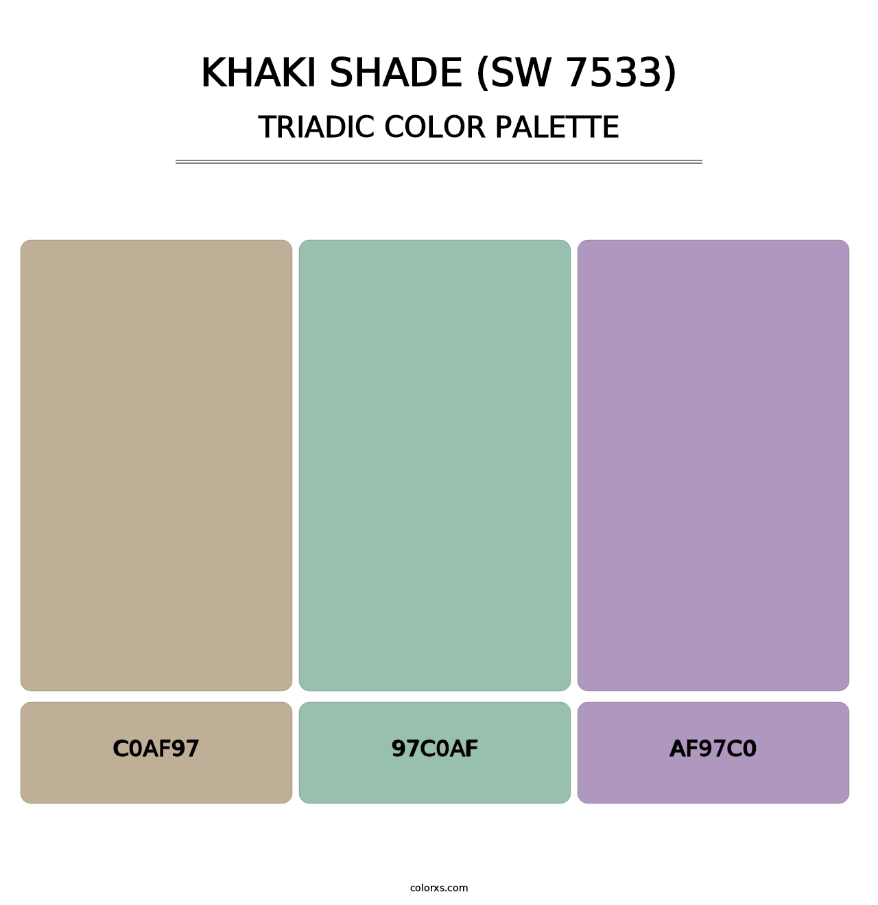 Khaki Shade (SW 7533) - Triadic Color Palette