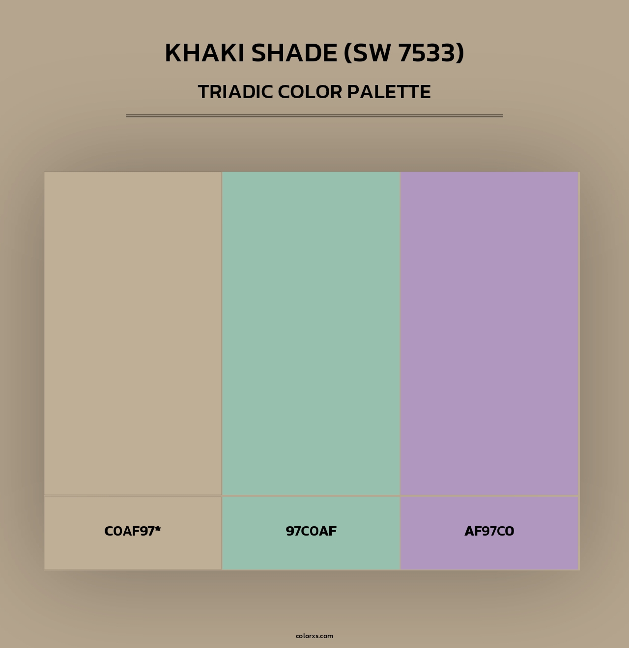 Khaki Shade (SW 7533) - Triadic Color Palette
