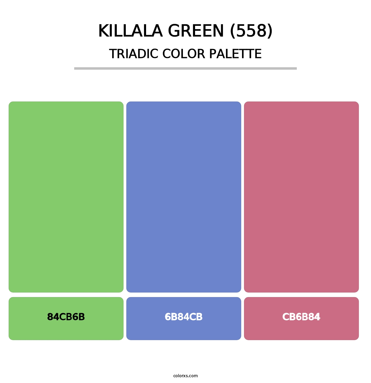 Killala Green (558) - Triadic Color Palette