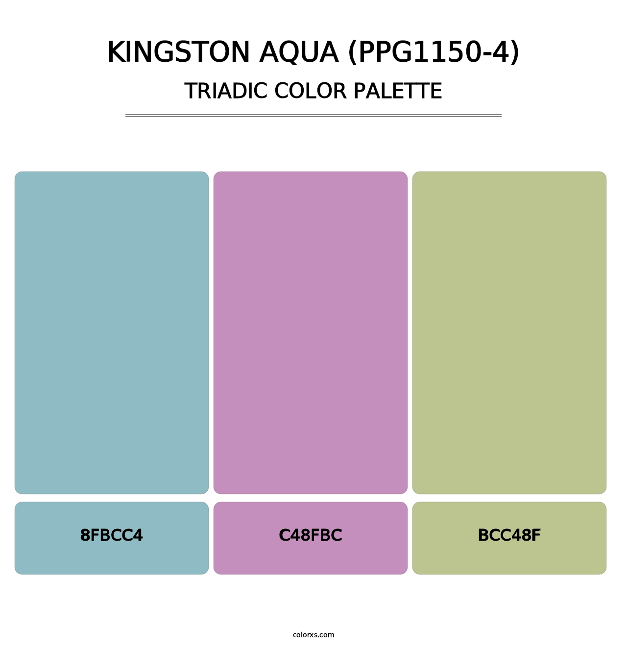 Kingston Aqua (PPG1150-4) - Triadic Color Palette