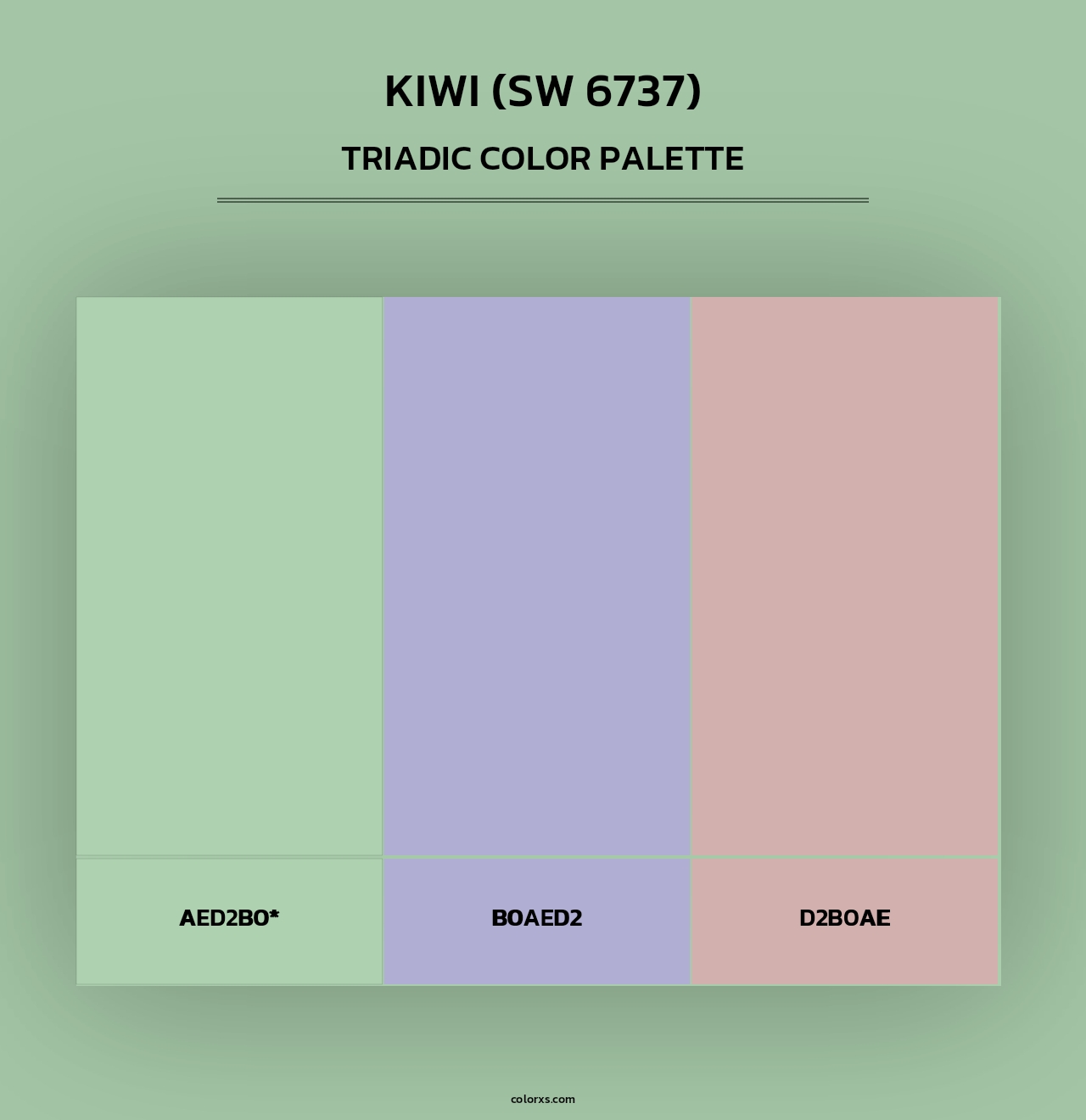 Kiwi (SW 6737) - Triadic Color Palette