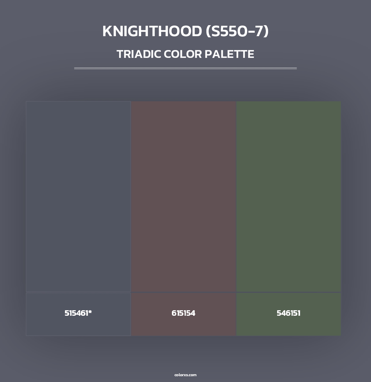 Knighthood (S550-7) - Triadic Color Palette