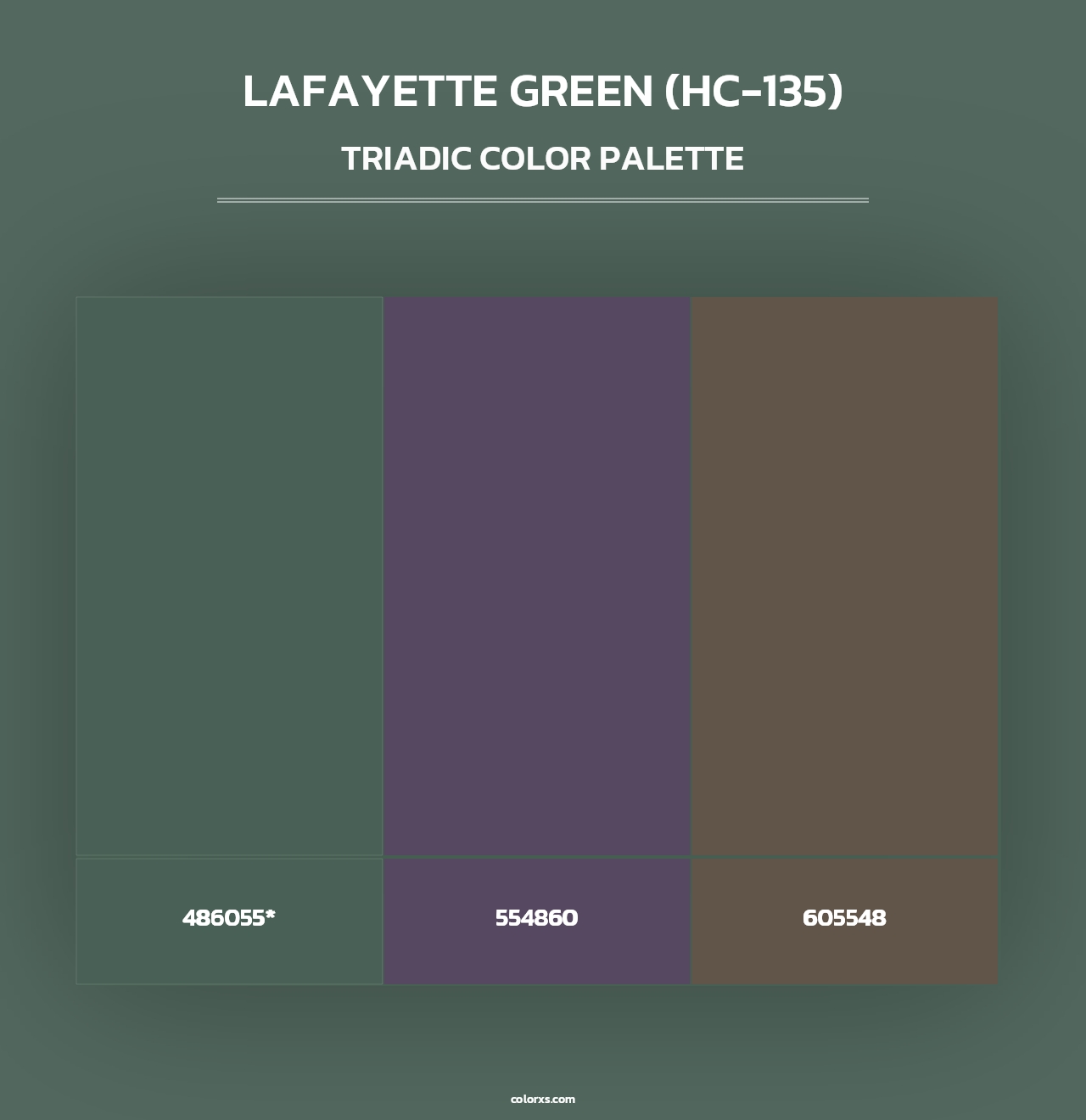Lafayette Green (HC-135) - Triadic Color Palette
