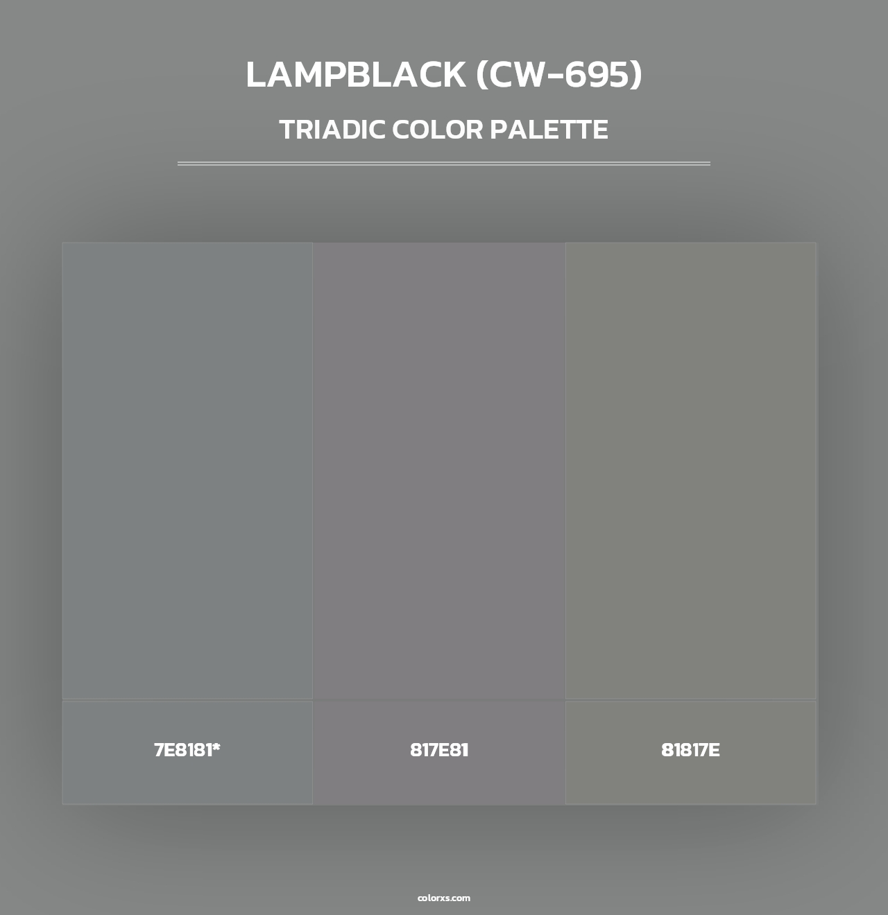 Lampblack (CW-695) - Triadic Color Palette