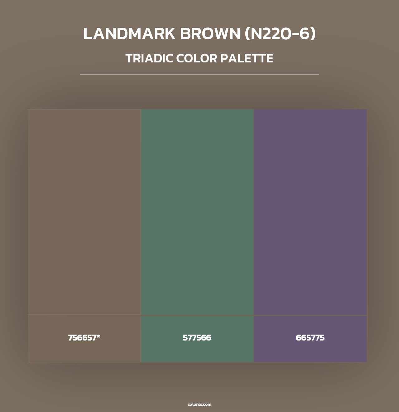 Landmark Brown (N220-6) - Triadic Color Palette