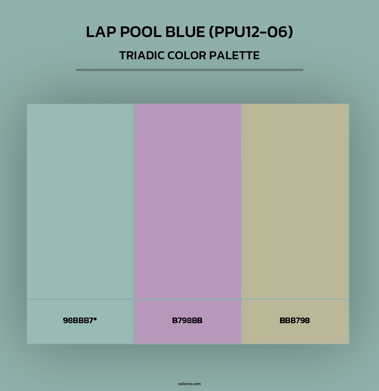Lap Pool Blue (PPU12-06) - Triadic Color Palette