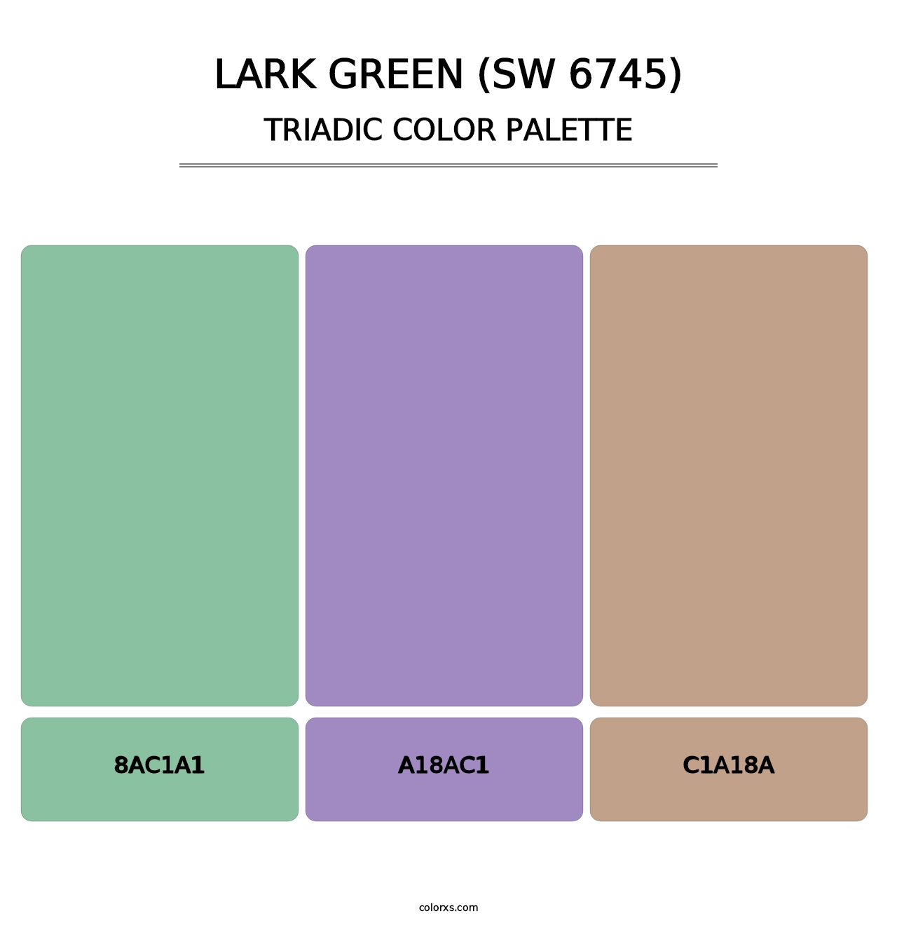 Lark Green (SW 6745) - Triadic Color Palette