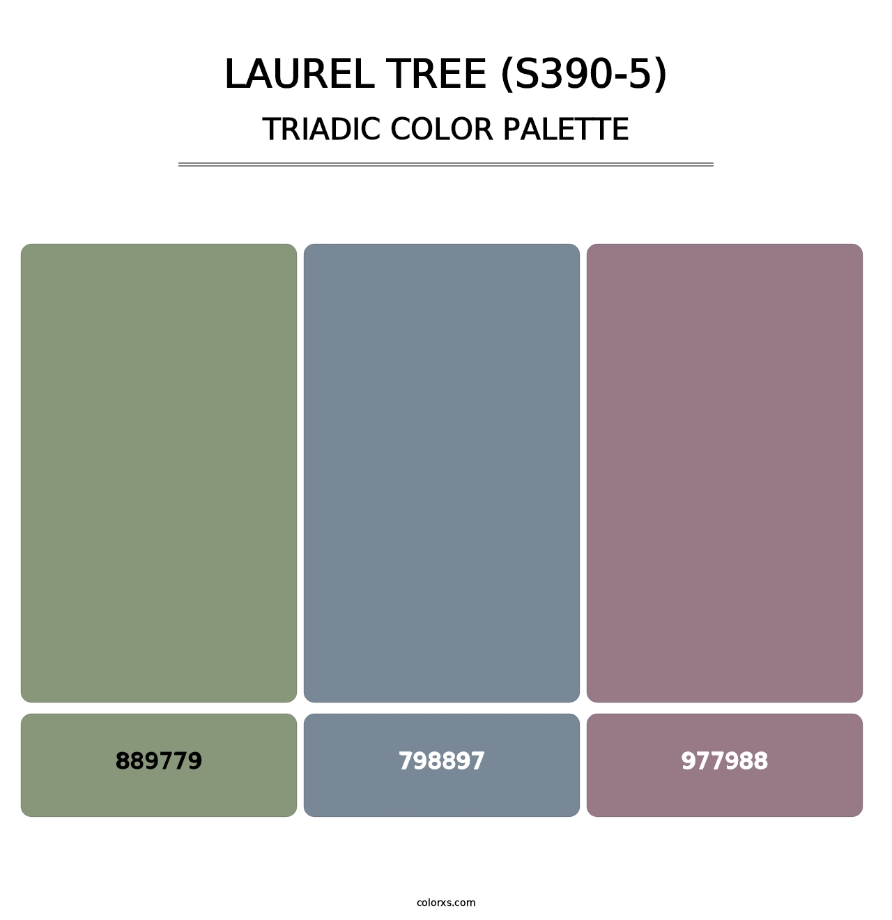 Laurel Tree (S390-5) - Triadic Color Palette