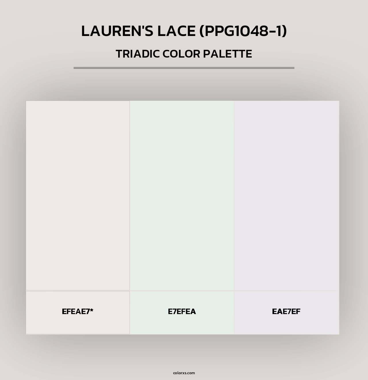 Lauren's Lace (PPG1048-1) - Triadic Color Palette
